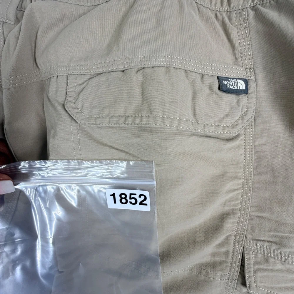 The North Face Convertible Hiking Pants 40 Tan Khaki Zip Off Cargo Outdoor